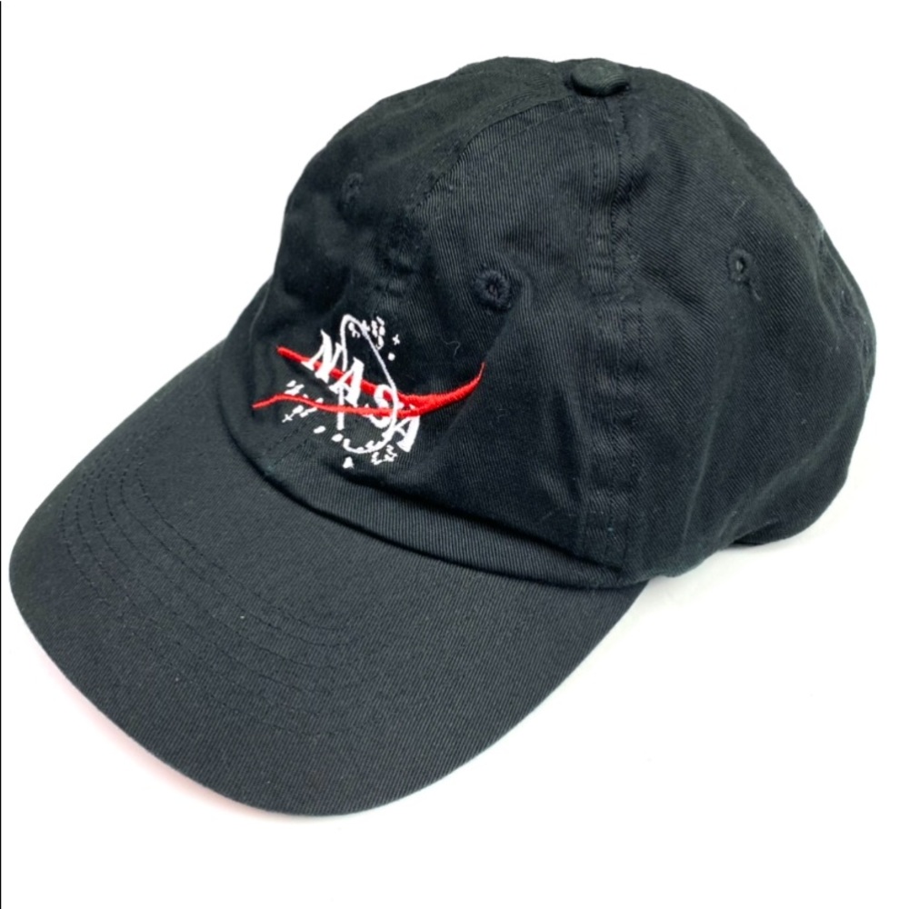 NASA Adult Unisex Hat Cap Black Embroidered Adjustable Get Real Gear Space